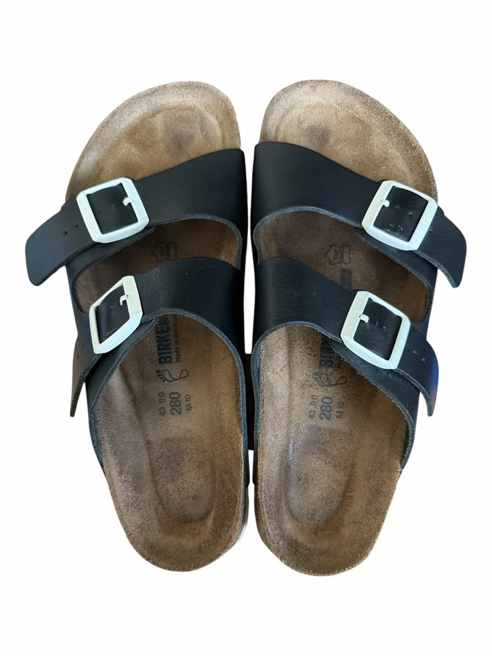 Birkenstock Arizona Black Leather Sandals 43 280 M10